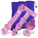 LeLuv Bundle - 3 items: Bubble Gum Glass Dildo & Butt Plug Gift Sets