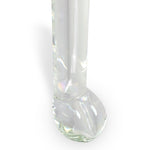 LeLuv Glass Large Stylized Realistic Clear Standing Cock & Balls Dildo