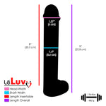 LeLuv Glass Large Stylized Realistic Clear Standing Cock & Balls Dildo