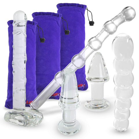 Glass VIRGIN CLEAR 5 Piece Gift Set Dildos & Butt Plugs