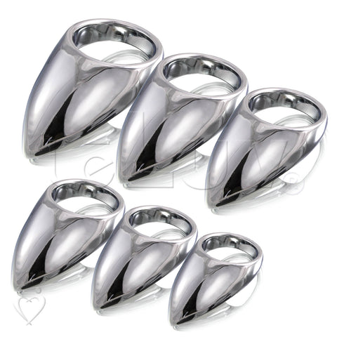 Cock Ring Teardrop Chrome Metal Clit Perenium Massager