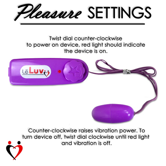 LeLuv Classic Vibrating Egg - Multispeed Dial Controller Wired Bullet in Vibrant Colors