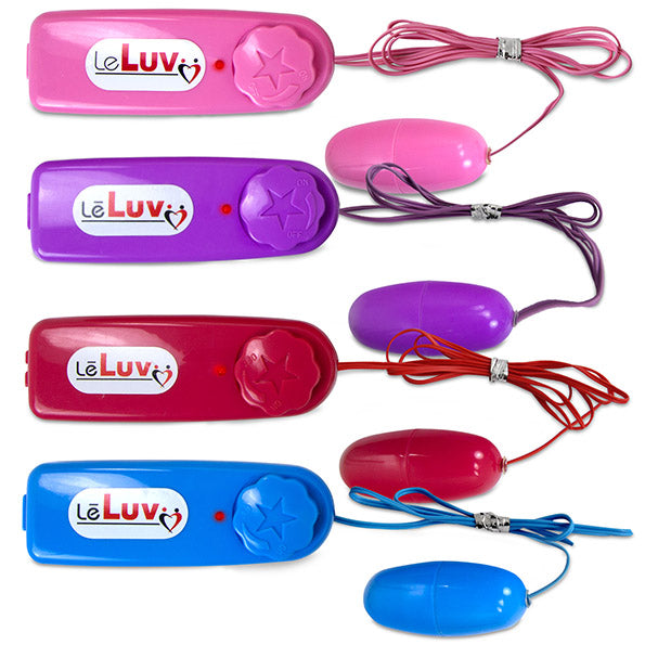 LeLuv Classic Vibrating Egg - Multispeed Dial Controller Wired Bullet in Vibrant Colors