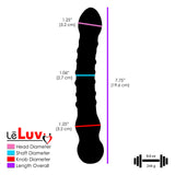 LeLuv Glass 8 Inch Bumpy, Curved and Beaded Double-ended Dildo