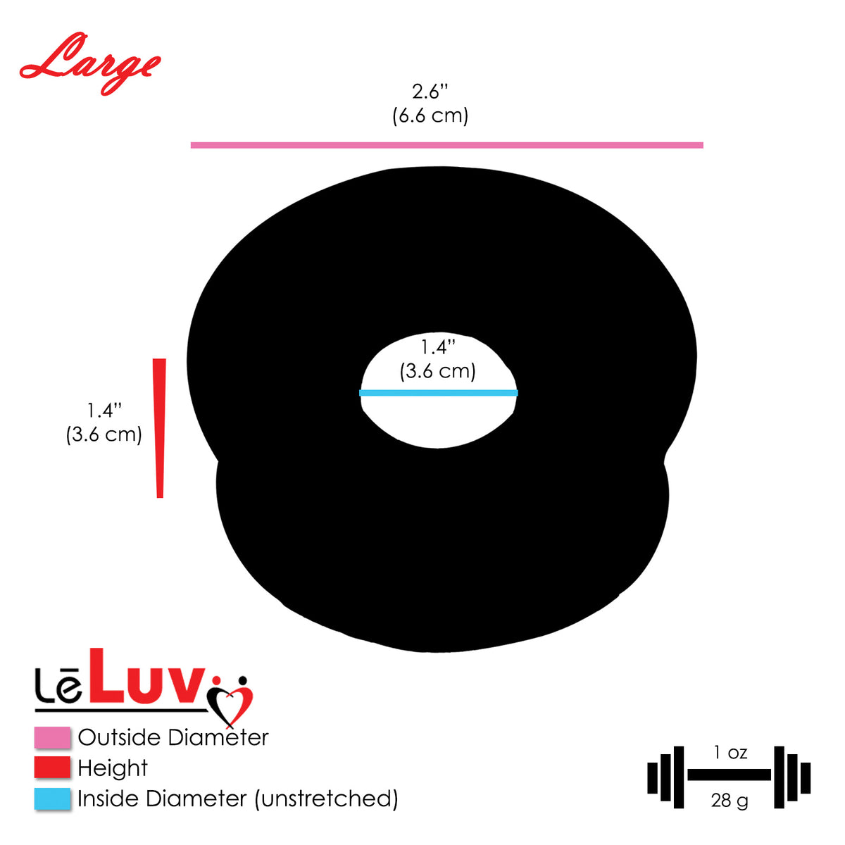 LeLuv Tgrip Handle EasyOp Penis Pump + TPR Sleeves 3 Pack - Clear Hose, 2.0" Cylinder