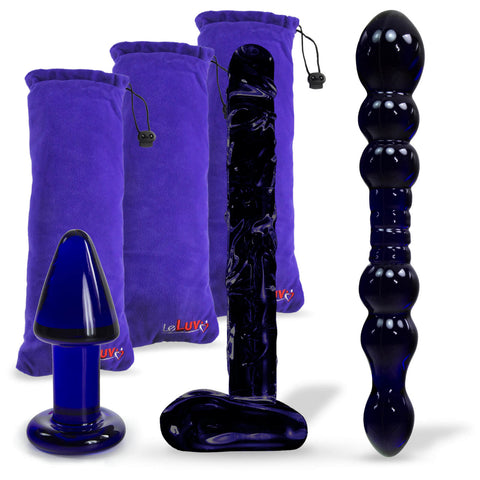 Glass DARK NIGHTS 3 Piece Gift Set Dildos & Butt Plug