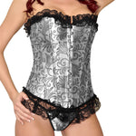 Diamond Lace Lingerie Strapless Corset Boned Bustier PLUS SIZE