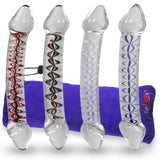LeLuv Glass 8.5 Inch Double Helix Pointed Curved Double-ended Dildo