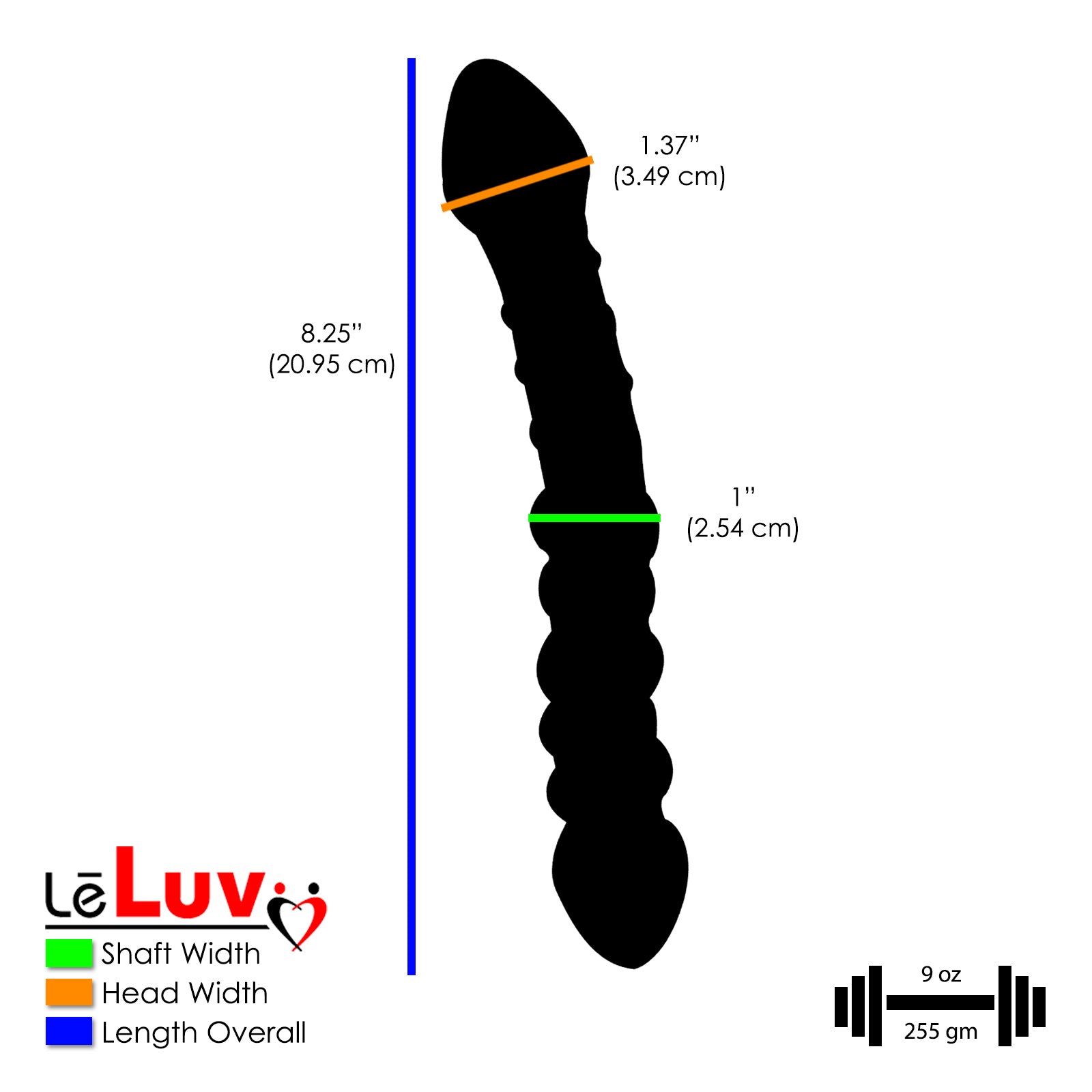 Glass 8 Inch Pastel Double-ended G-Spot Pearls and Swirls Dildo