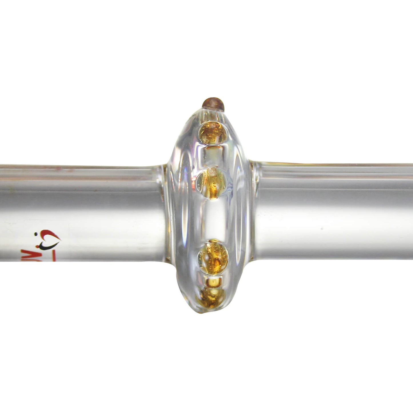 LeLuv Glass 8 Inch Double-ended Pearly Head Slender Shaft Dildo