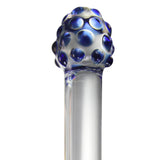 LeLuv Glass 8 Inch Double-ended Pearly Head Slender Shaft Dildo