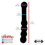LeLuv Glass 8 Inch Helix Curved Round Beads Double-ended Dildo