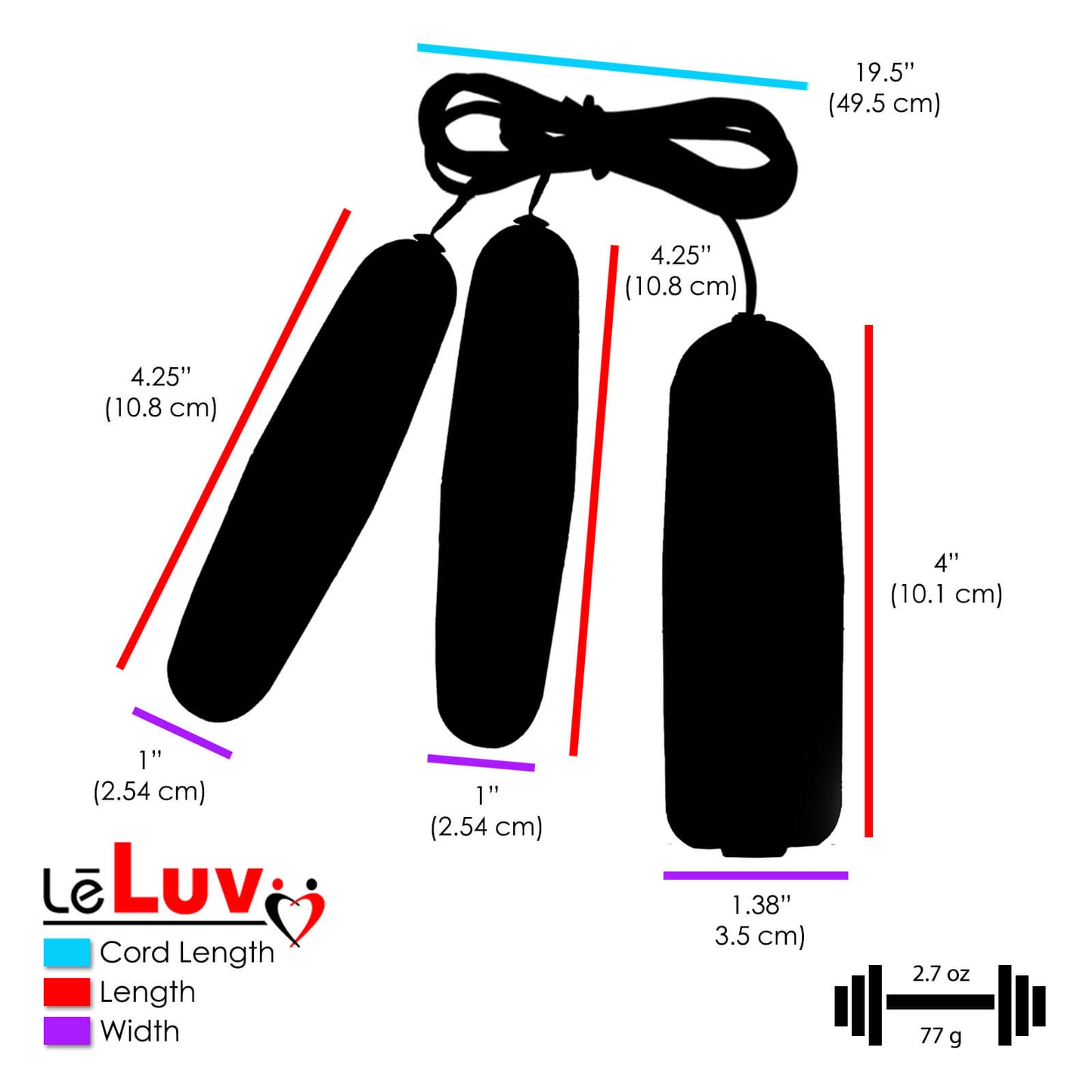 LeLuv Classic Vibrating Silver Bullet - Multispeed Dial Controller Wired Chrome Massager