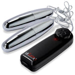 LeLuv Classic Vibrating Silver Bullet - Multispeed Dial Controller Wired Chrome Massager