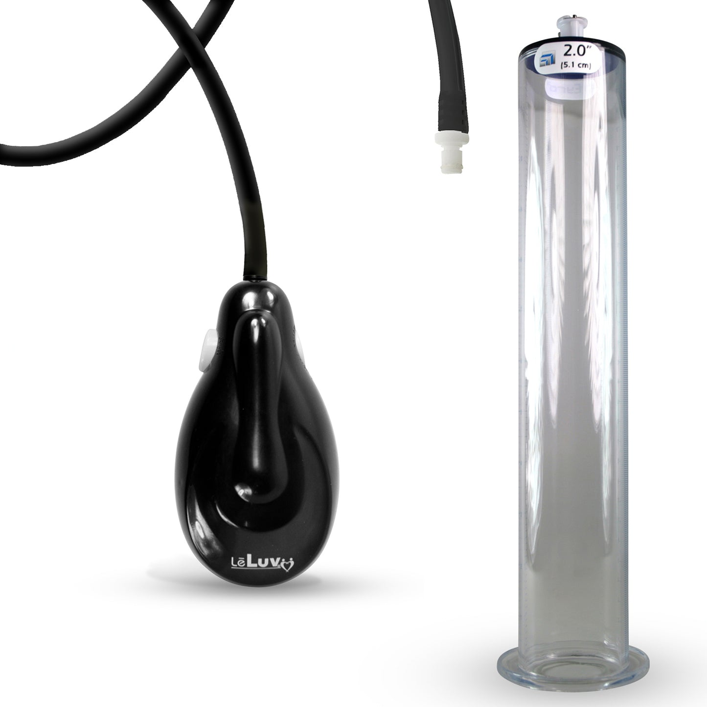 eGrip Electric Penis Pump with Premium Hose | 9 or 12 Inch Length, 1.50-2.50" Diameter WIDE FLANGE Cylinder