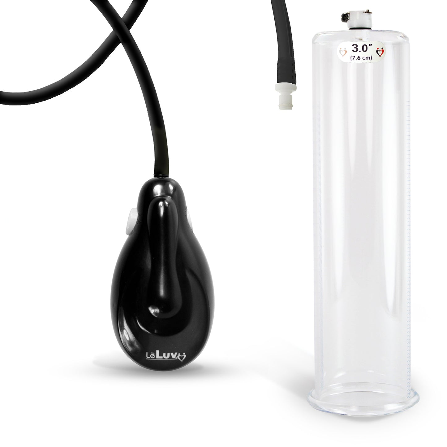 eGrip Electric Handle Penis Pump with Premium Hose | 9 or 12 Inch Length, 1.35-3.70 Inch Diameter Cylinder