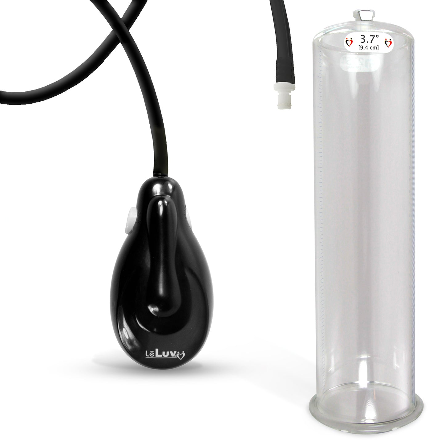 eGrip Electric Handle Penis Pump with Premium Hose | 9 or 12 Inch Length, 1.35-3.70 Inch Diameter Cylinder