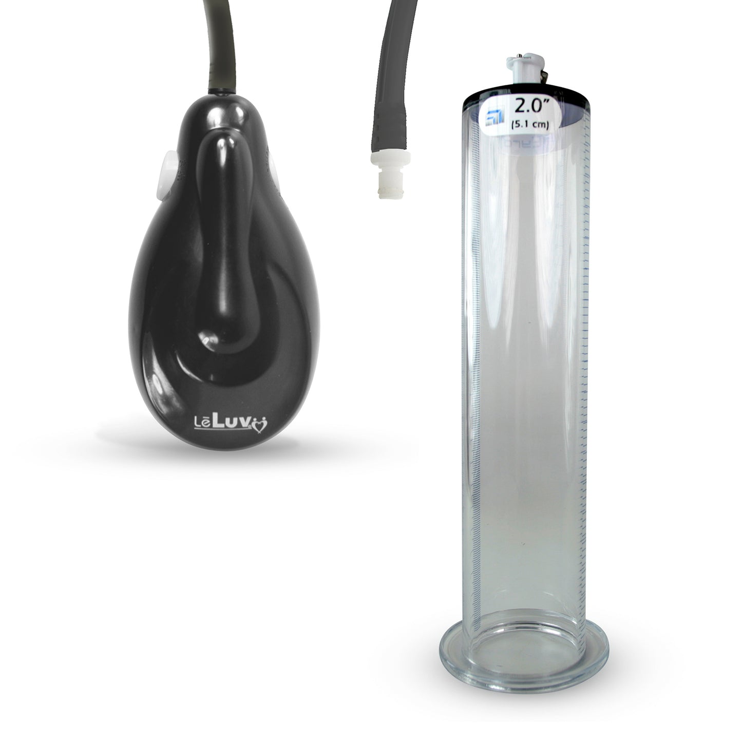 eGrip Electric Penis Pump with Premium Hose | 9 or 12 Inch Length, 1.50-2.50" Diameter WIDE FLANGE Cylinder