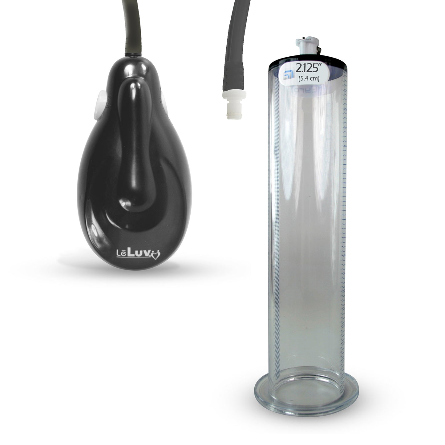 eGrip Electric Penis Pump with Premium Hose | 9 or 12 Inch Length, 1.50-2.50" Diameter WIDE FLANGE Cylinder
