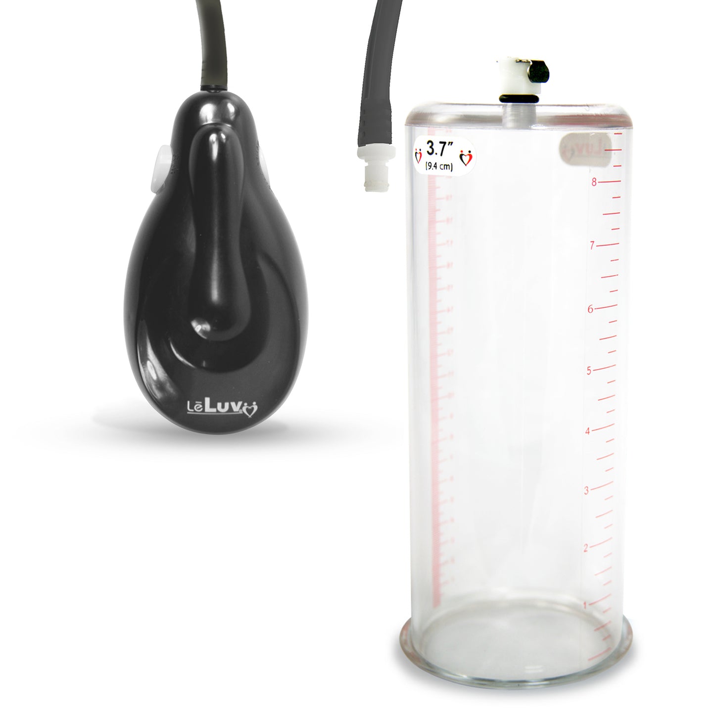 eGrip Electric Handle Penis Pump with Premium Hose | 9 or 12 Inch Length, 1.35-3.70 Inch Diameter Cylinder