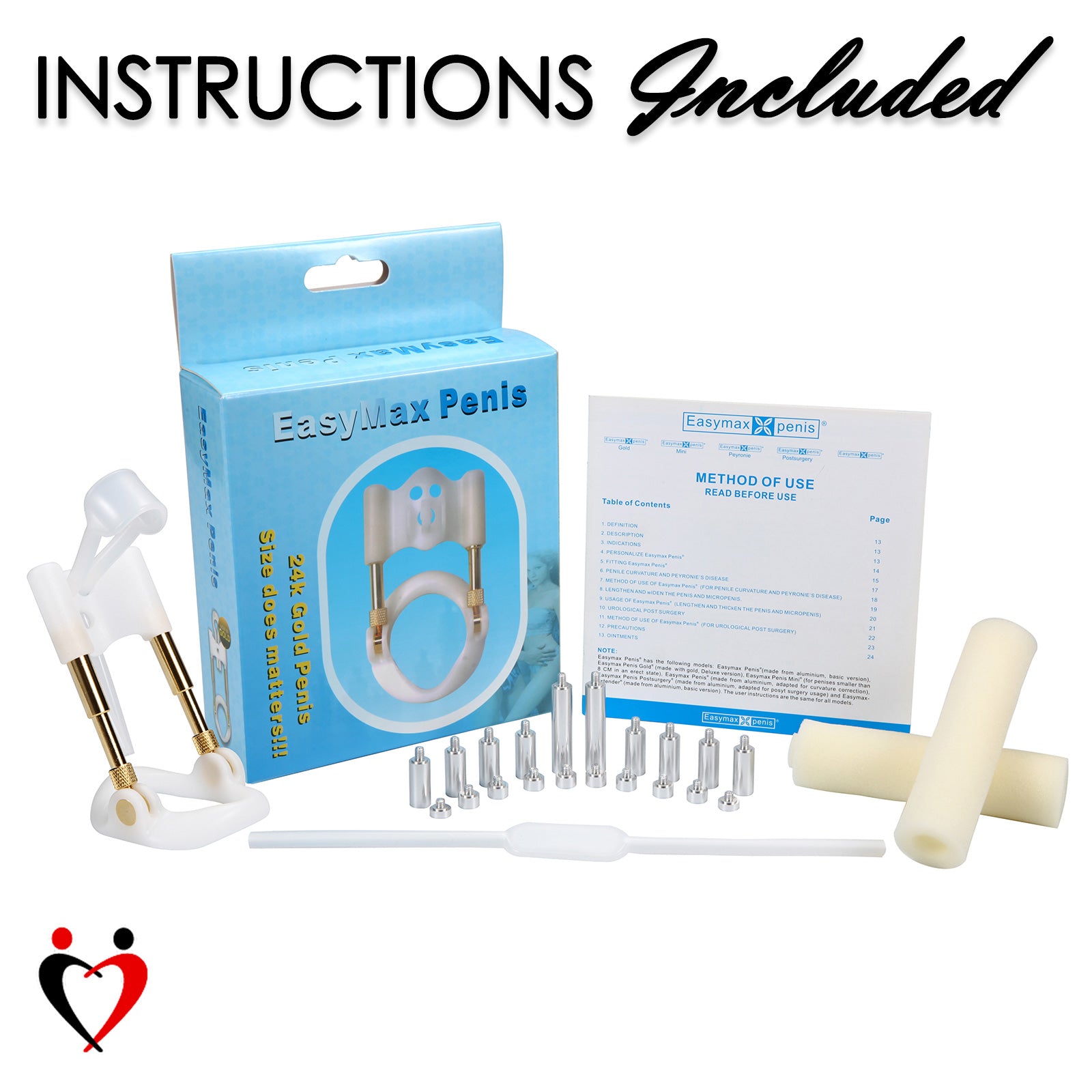 LeLuv EasyMAX Gold Spring-Loaded Penis Extender | 8.9 Inch Maximum Length!
