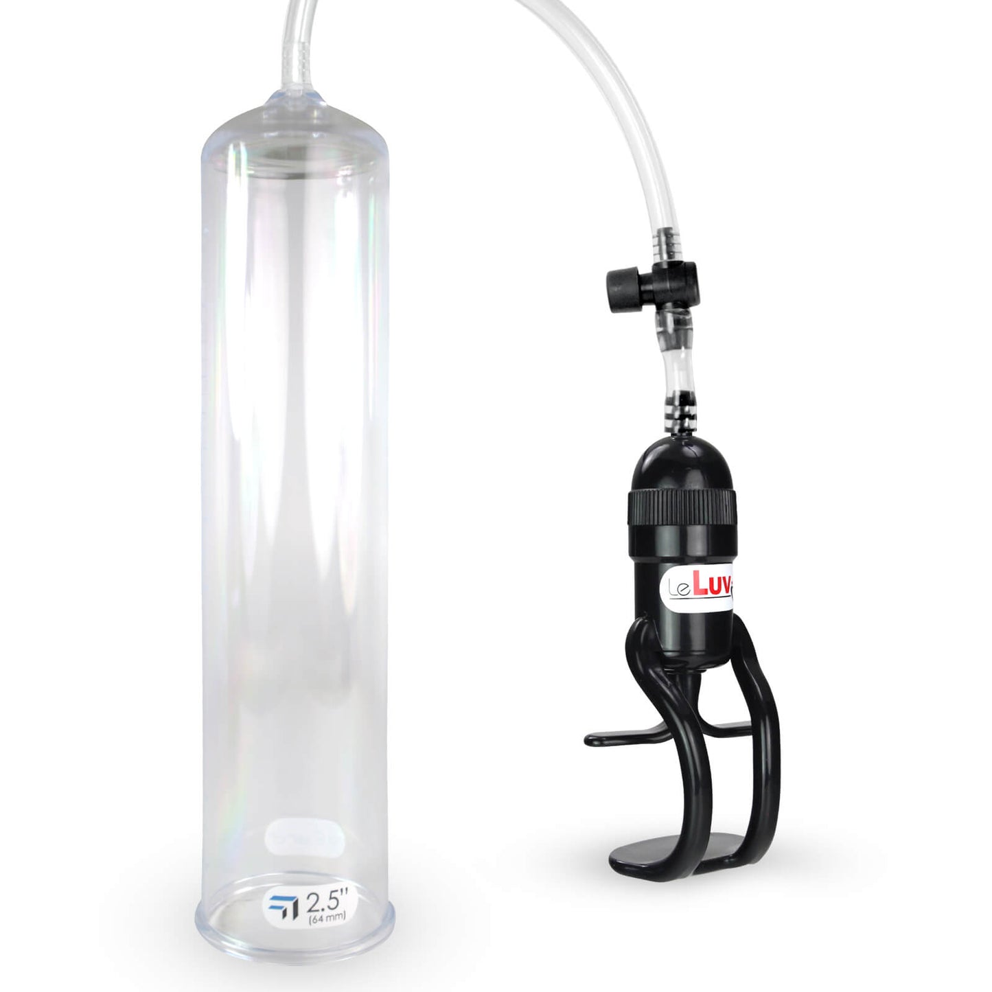 LeLuv Penis Pump EasyOp - Zgrip Handle, Clear Hose, 12" x 2.5" Cylinder Basic GOOD Kit