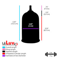 LeLuv EasyOp 2.5" x 4" Penis Head Cylinder with Sleeve Choice - TPR or Silicone