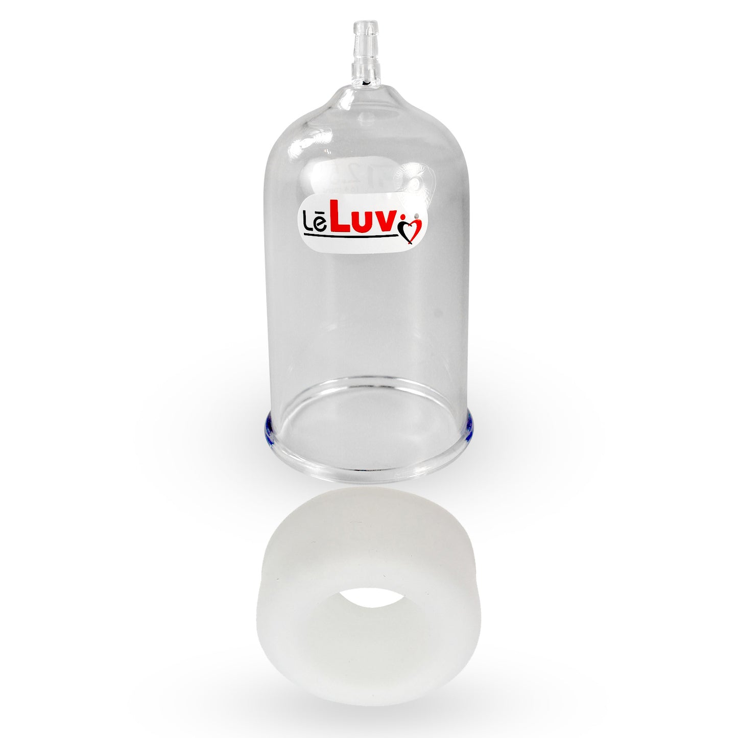 LeLuv EasyOp 2.5" x 4" Penis Head Cylinder with Sleeve Choice - TPR or Silicone