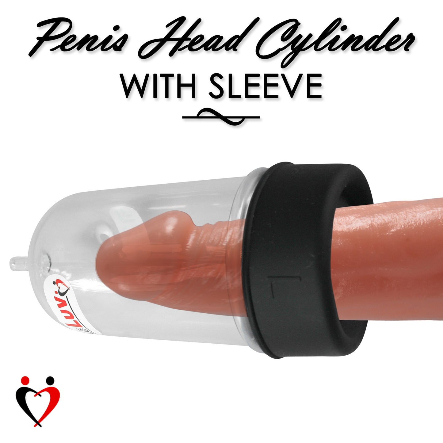 LeLuv EasyOp 2.5" x 4" Penis Head Cylinder with Sleeve Choice - TPR or Silicone