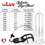 LeLuv Penis Pump EasyOp - Zgrip Handle, Clear Hose, 12" x 2.5" Cylinder Basic GOOD Kit