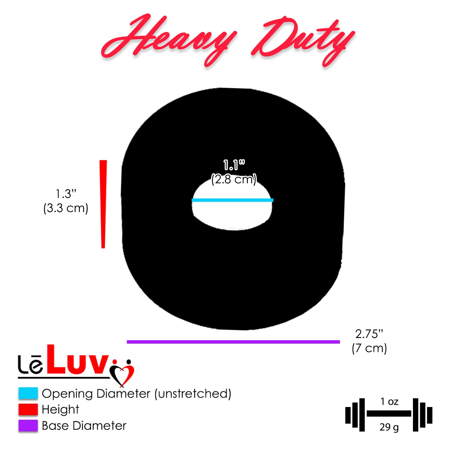 LeLuv EasyOp 2.5" x 4" Penis Head Cylinder with Sleeve Choice - TPR or Silicone