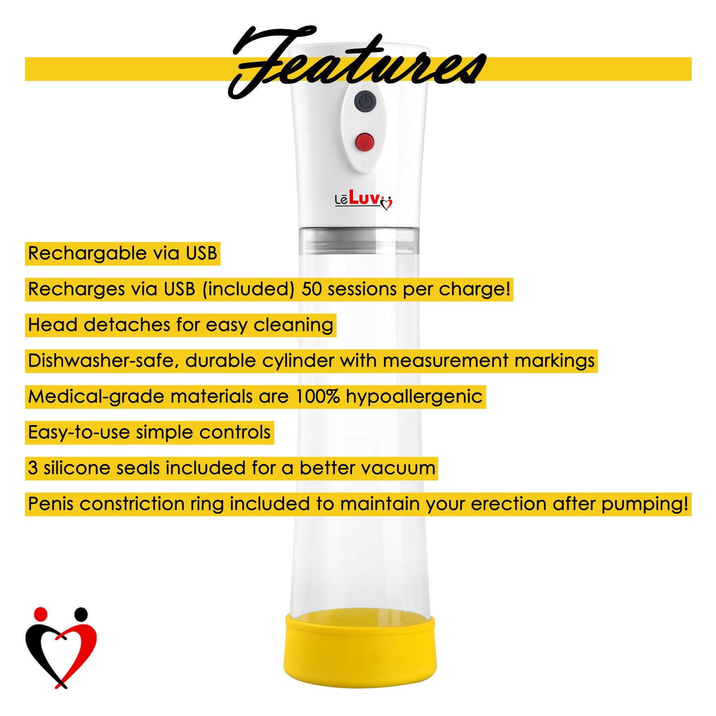 Replacement Head Unit for Eros USB-Powered Electric Penis Pump