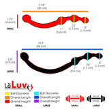 Eyro Polished Stainless Steel S Curved G-Spot Dildo with Beaded Tips  8" (20 cm) - 10" (26 cm)