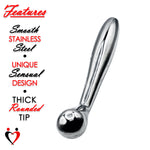 Eyro Polished Stainless Steel Smooth G-Spot Dildo 8.5" (21.5 cm) 