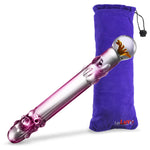 LeLuv Glass Flower Thruster Nubby Wand Pearly Dildo