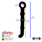 LeLuv Glass 8 Inch Ring Handle Pearly Slim Dildo