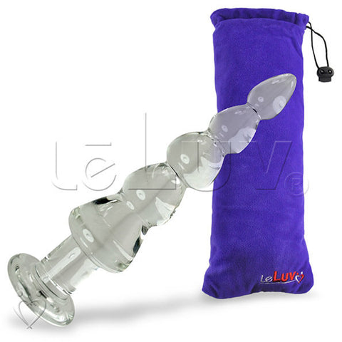 LeLuv Clear Large Beads Glass Anal Toy