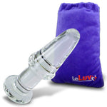 LeLuv Butt Plug Beginner 5 inch Glass Anal Toy Bundle with Premium Padded Pouch