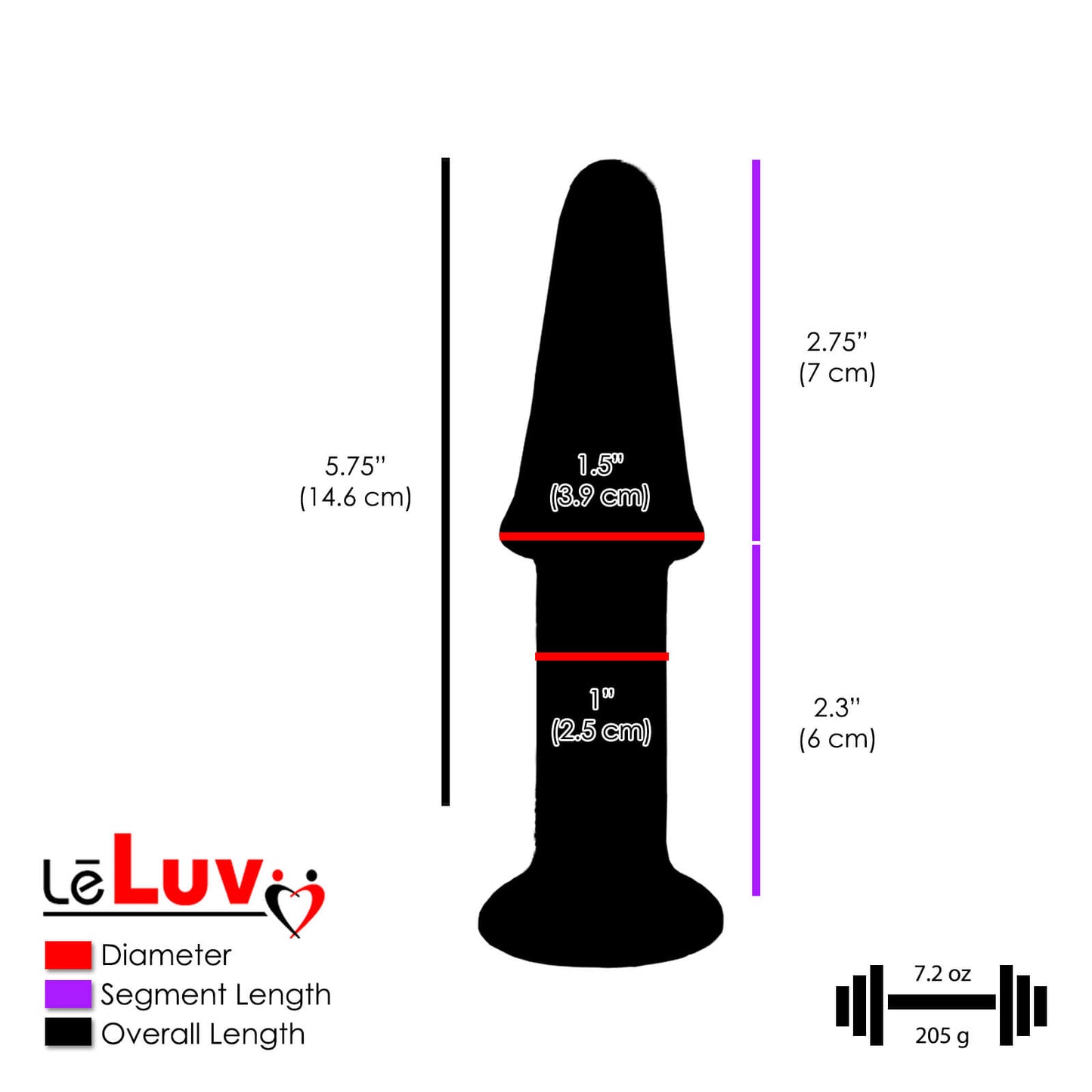 LeLuv Butt Plug Beginner 5 inch Glass Anal Toy Bundle with Premium Padded Pouch
