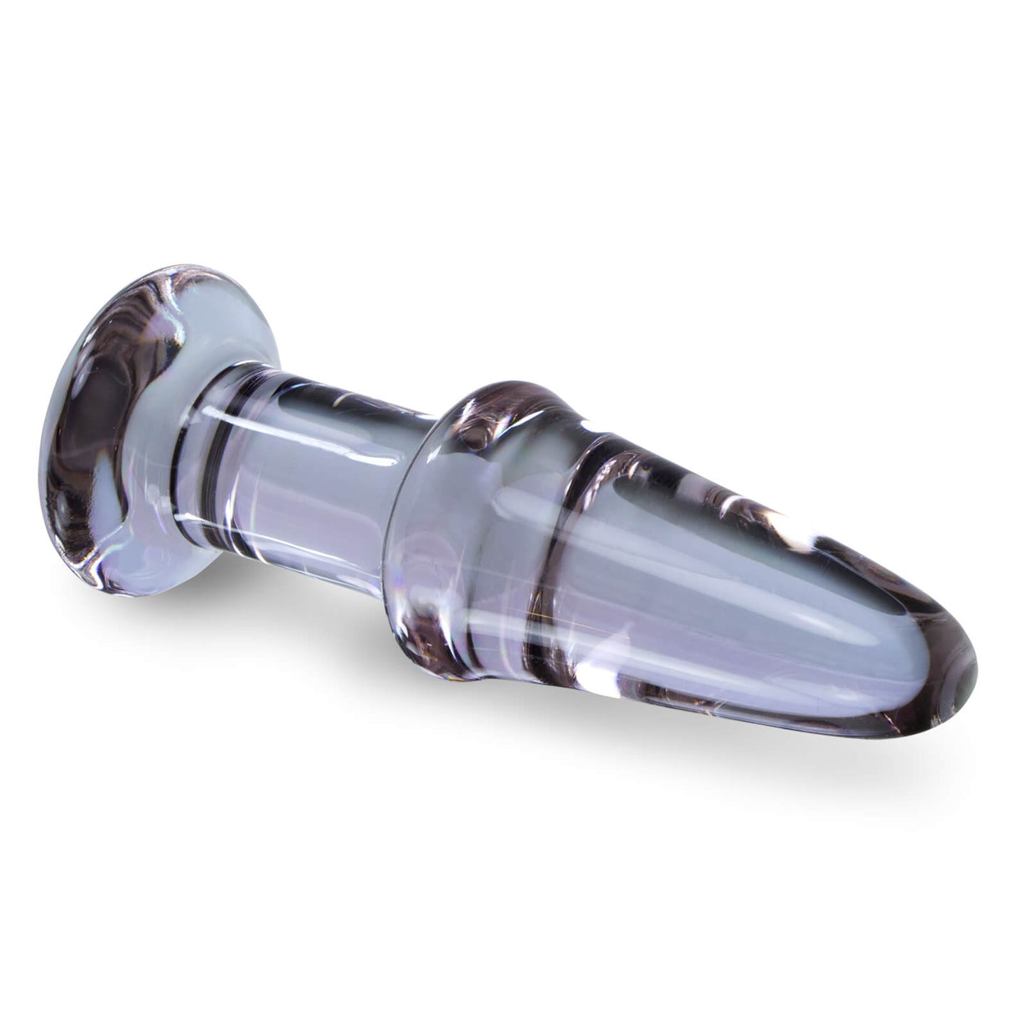LeLuv Butt Plug Beginner 5 inch Glass Anal Toy Bundle with Premium Padded Pouch