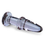 LeLuv Butt Plug Beginner 5 inch Glass Anal Toy Bundle with Premium Padded Pouch