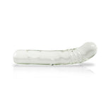 Glass Clear Dildo Bulb Head Straight Shaft with Dots Bulb Base