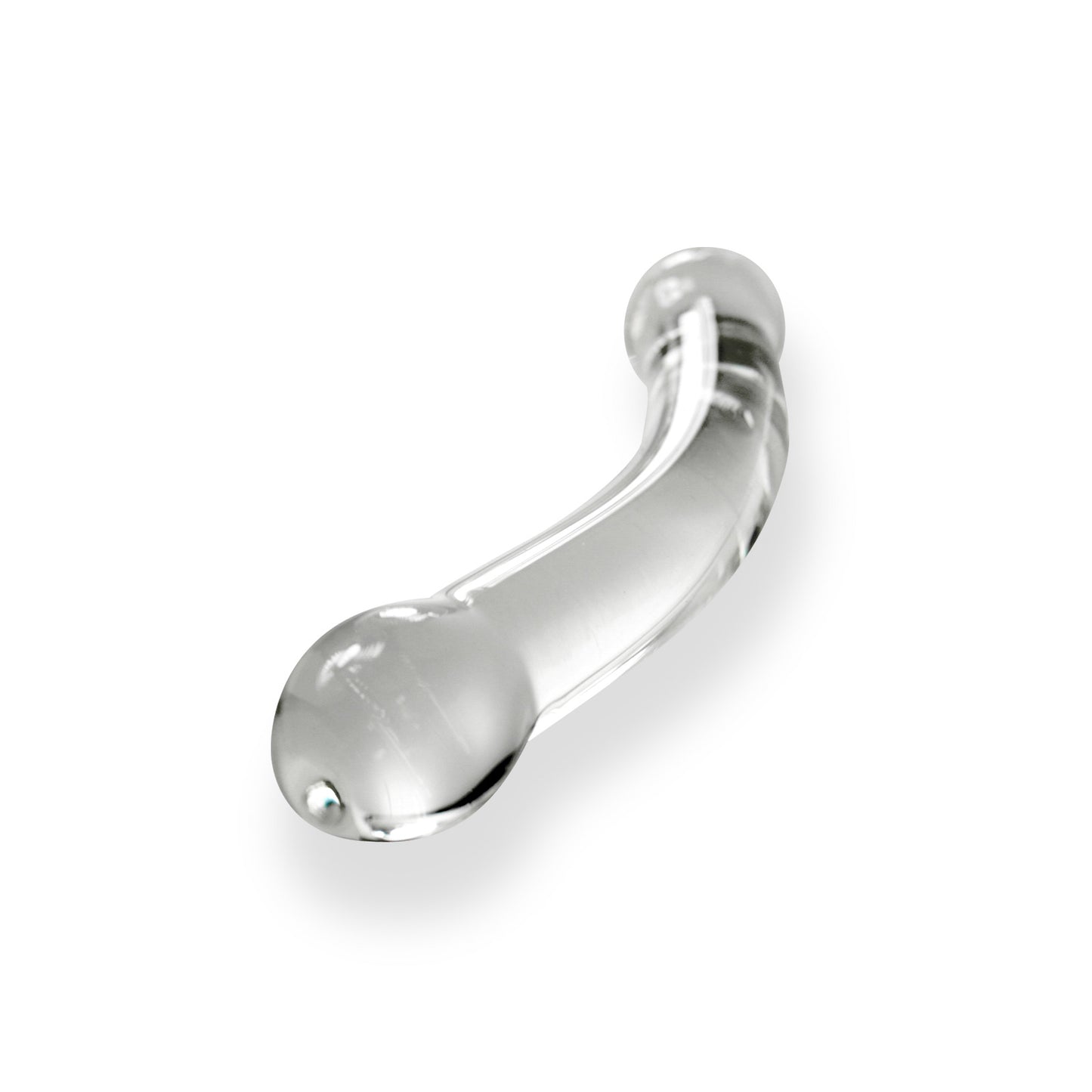 LeLuv Mini Double-Ended Glass Dildo with Curved Shaft and Round Tips
