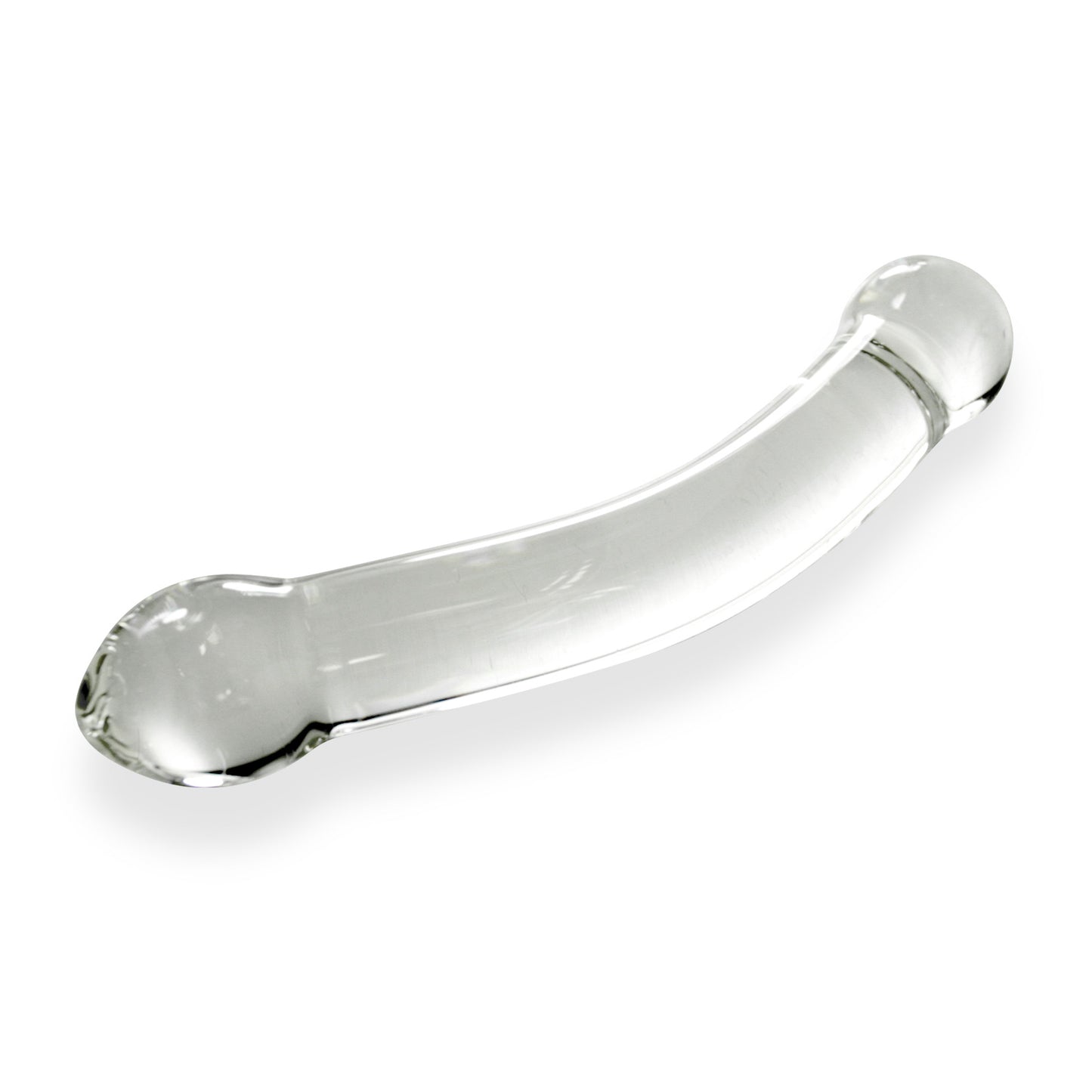 LeLuv Mini Double-Ended Glass Dildo with Curved Shaft and Round Tips