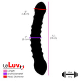 Glass Dildo Curved Slender with Red Dots Rounded Base