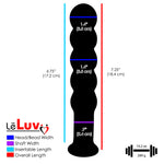 LeLuv Blue Tip 5 Equal Size Beads on a Short Straight Shaft Flat Base Dildo
