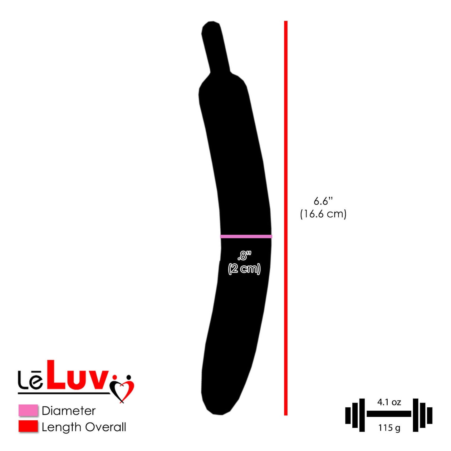 LeLuv Mini Banana Curved Glass Dildo