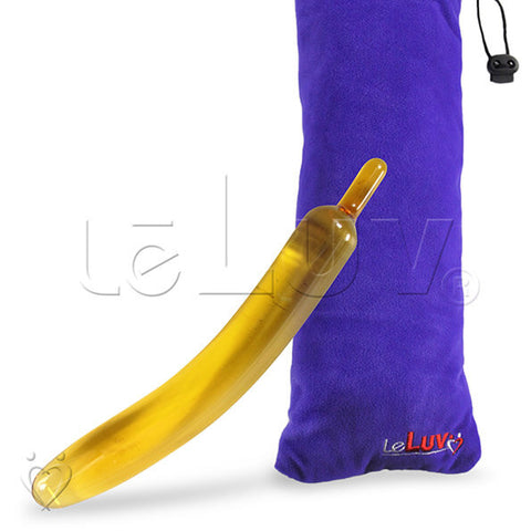 LeLuv Mini Banana Curved Glass Dildo