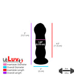 Glass Dildo with Vein-Textured Short Shaft and Flat Base