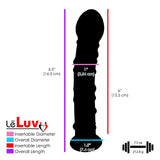 Glass Dildo Curved Shaft Inner Swirl Dots Smooth Head Flat Base